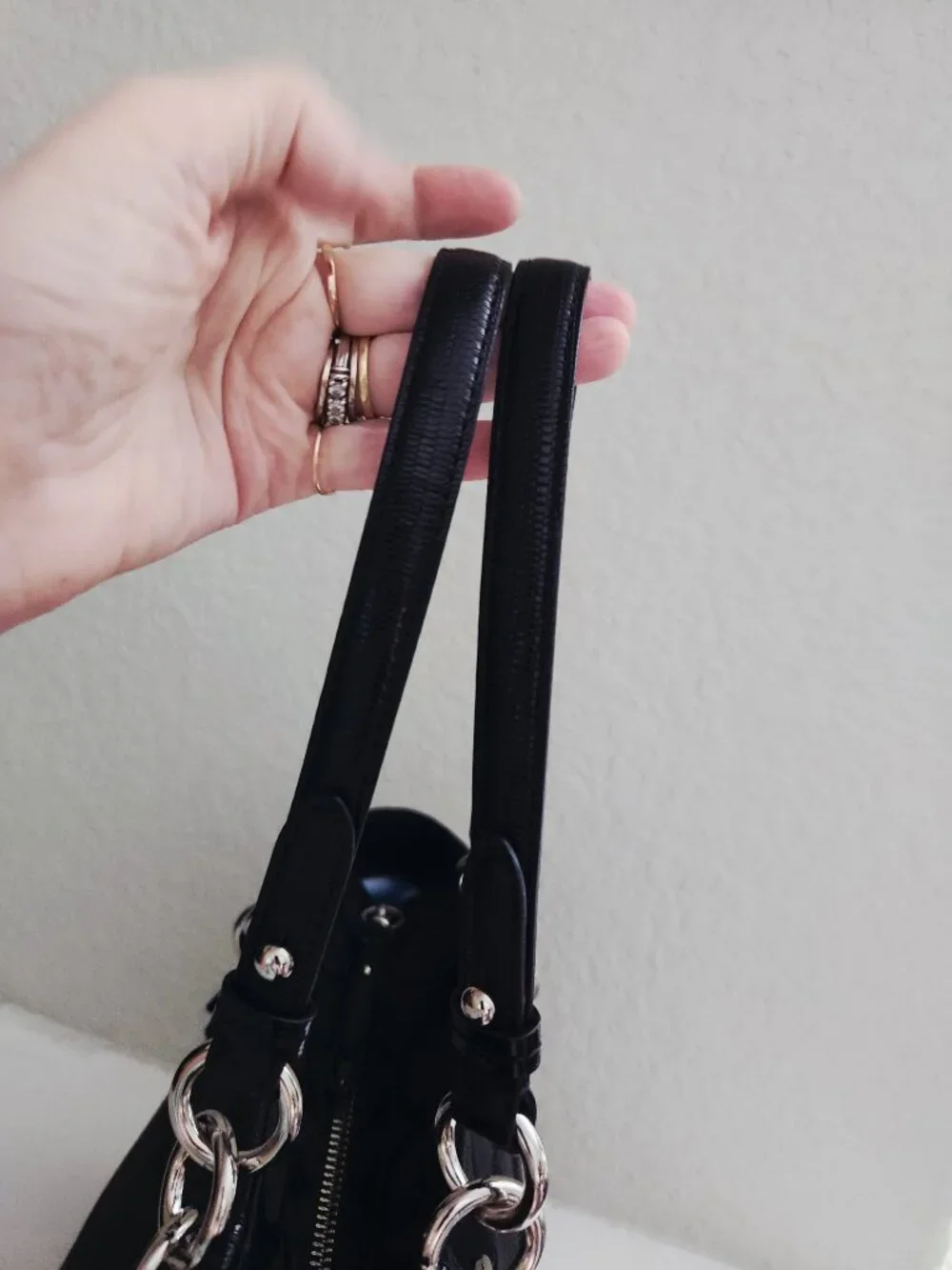 Like New Coach Signature Black Shoulder Bag Purse
